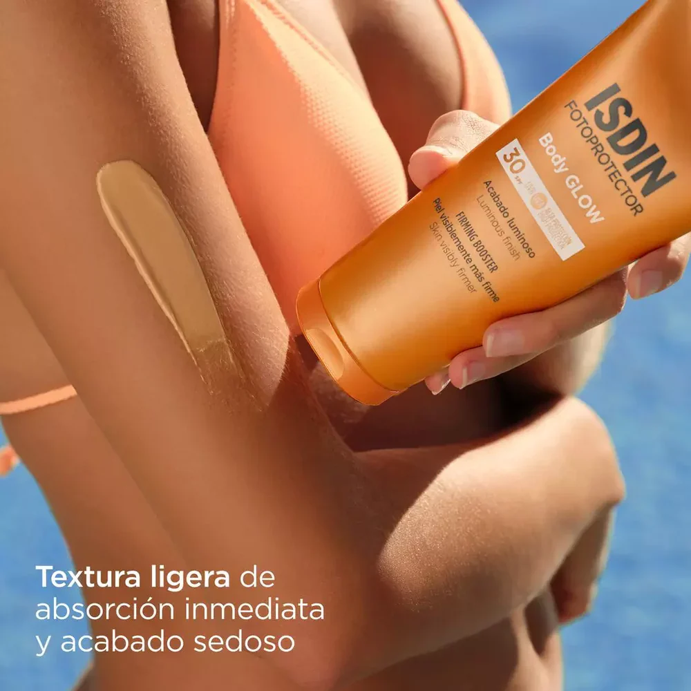 ISDIN Fotoprotector Body Glow SPF30 200ml Éclat Doré Protection Solaire Corps - Image 2