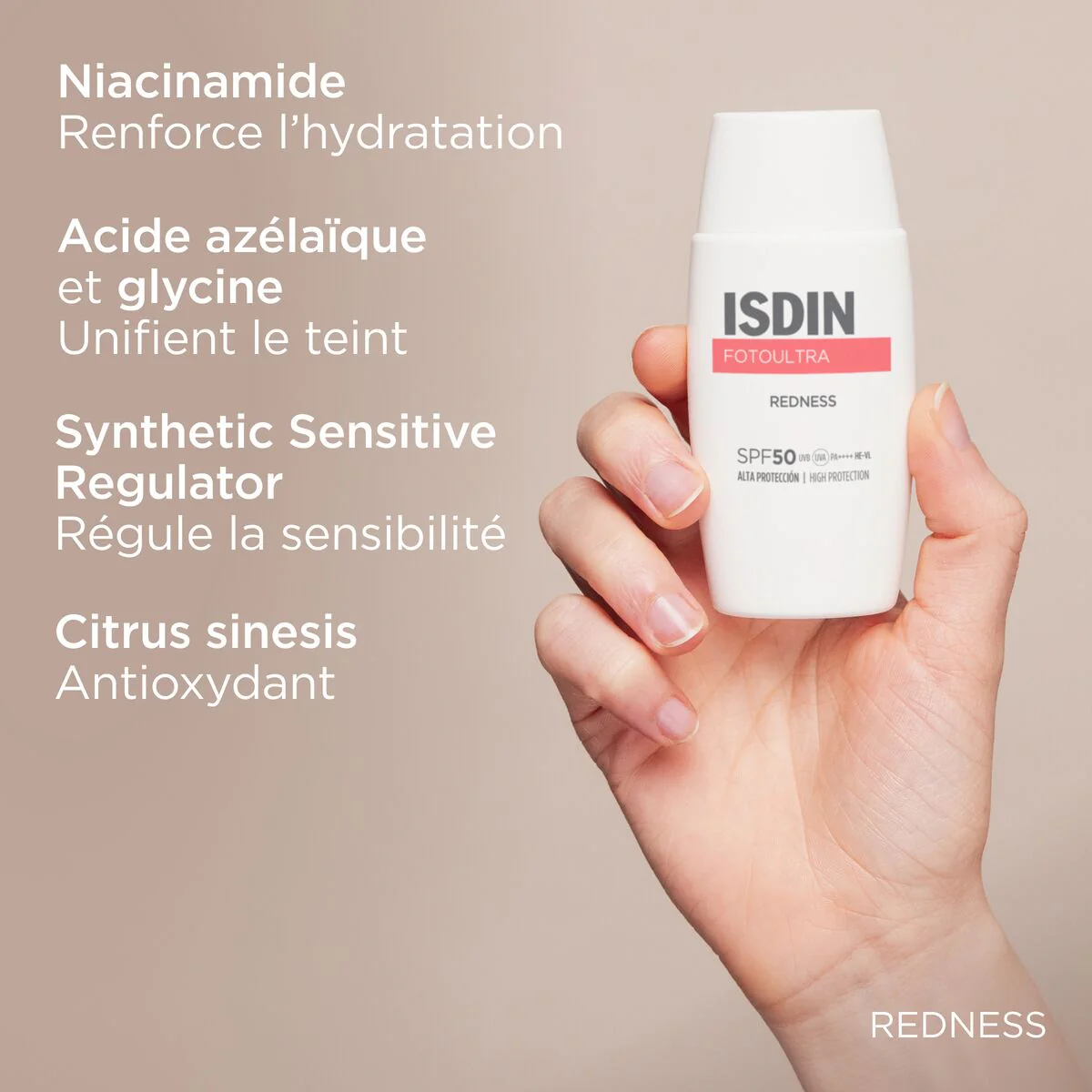 ISDIN Fotoultra Redness SPF50+ Crème Solaire Anti-Rougeurs Peaux Sensibles - Image 10