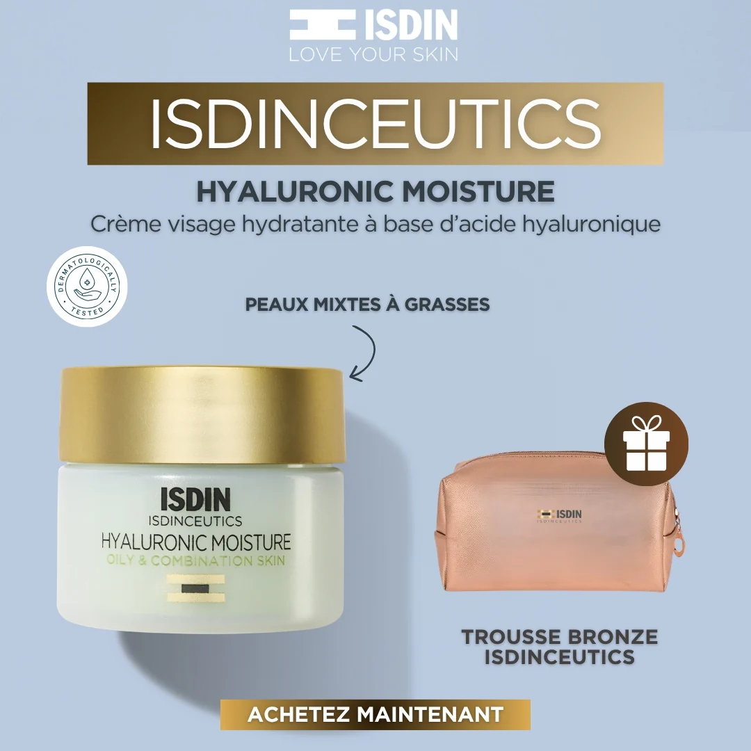 ISDIN Isdinceutics Hyaluronic Moisture 50g Crème Légère Peaux Grasses Mixtes = Trousse Offerte