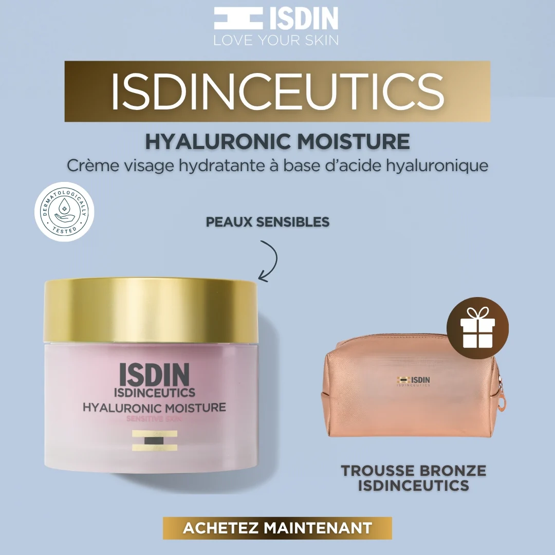 ISDIN Isdinceutics Hyaluronic Moisture 50g Crème Hydratante Peaux Sensibles = Trousse Offerte