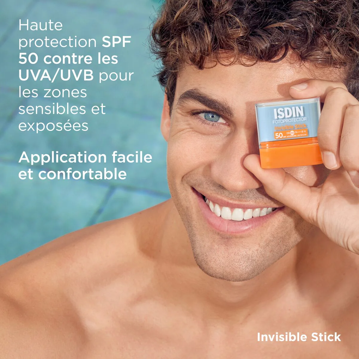 ISDIN Fotoprotector Invisible Stick SPF50 10g Zones Sensibles Invisible Résistant Eau = Coque Offerte - Image 3