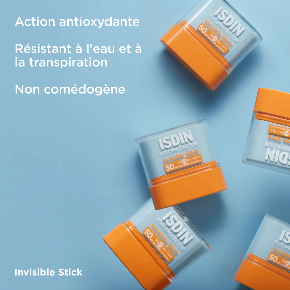 ISDIN Fotoprotector Invisible Stick SPF50 10g Zones Sensibles Invisible Résistant Eau = Coque Offerte - Image 4