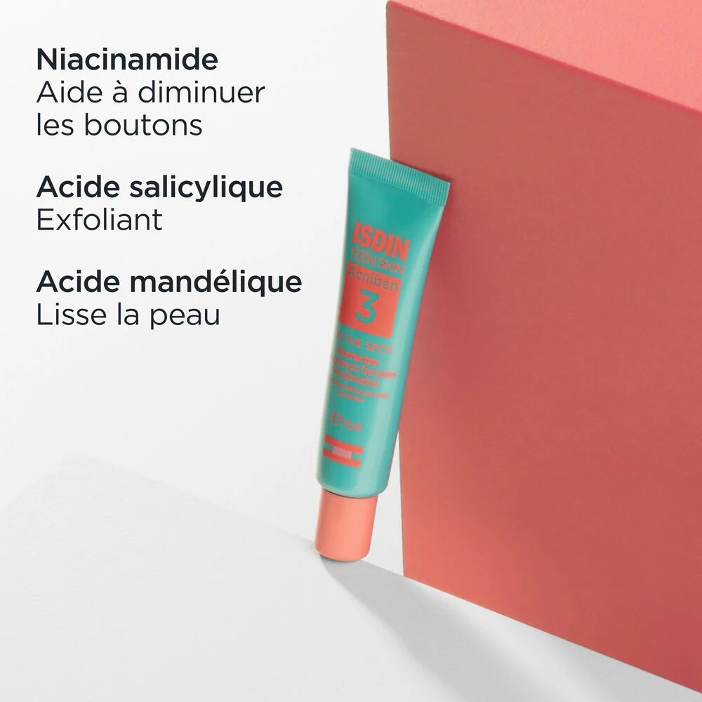 ISDIN Acniben On The Spot 15ml Soin Ciblé Anti-Boutons Imperfections Peaux Grasses Teen Skin - Image 4