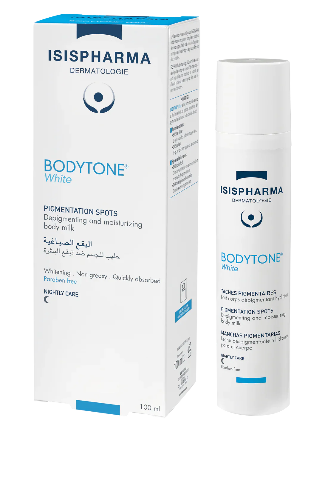 Isispharma Bodytone White Dépigmentant Et Hydratant Lait Corps 100ml - Lait Éclaircissant Hydratant - Image 2