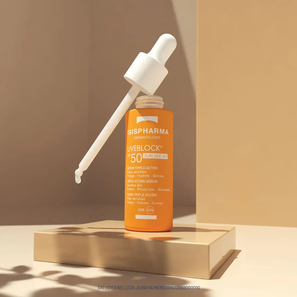 ISISPHARMA Uveblock SPF 50+ Sun Serum 28ml Triple Action Protection Solaire - Image 3