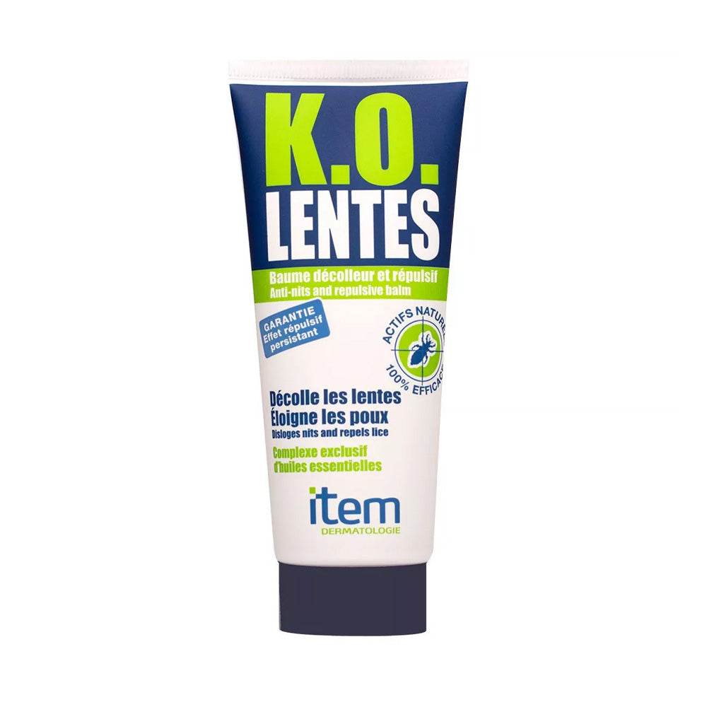 ITEM K.O Lentes Baume Décolleur Et Répulsif 100ml Après-Traitement Anti-Poux Décolle Lentes Protège