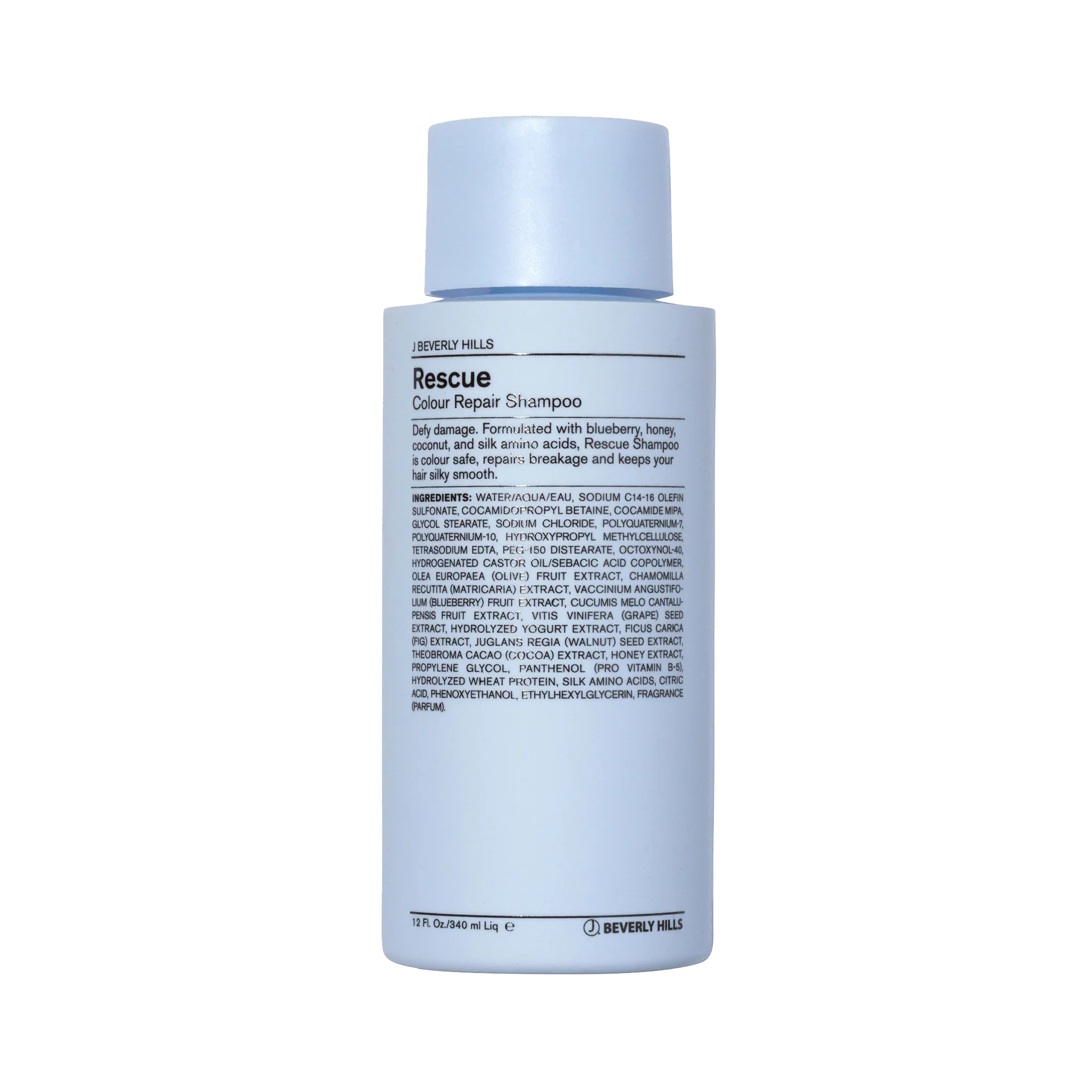 J BEVERLY HILLS Rescue Shampoing 340ml Shampooing Réparateur Cheveux Abîmés Secs