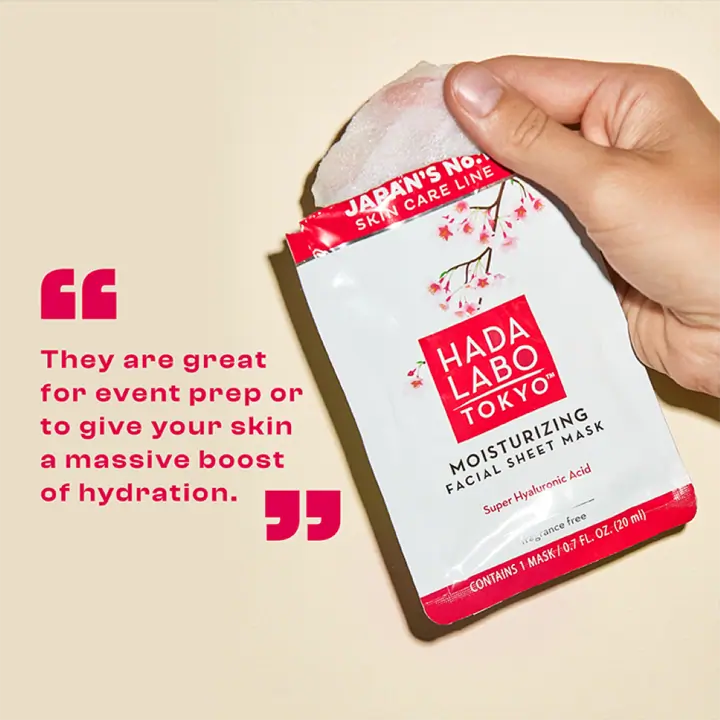 JAPANESE HADA LABO Moisturizing Mask 20ml Masque Visage Hydratant Acide Hyaluronique - Image 4