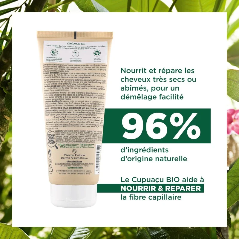 KLORANE Après-Shampooing Au Cupuaçu 200ml - Cheveux Très Secs et Abîmés - Image 4