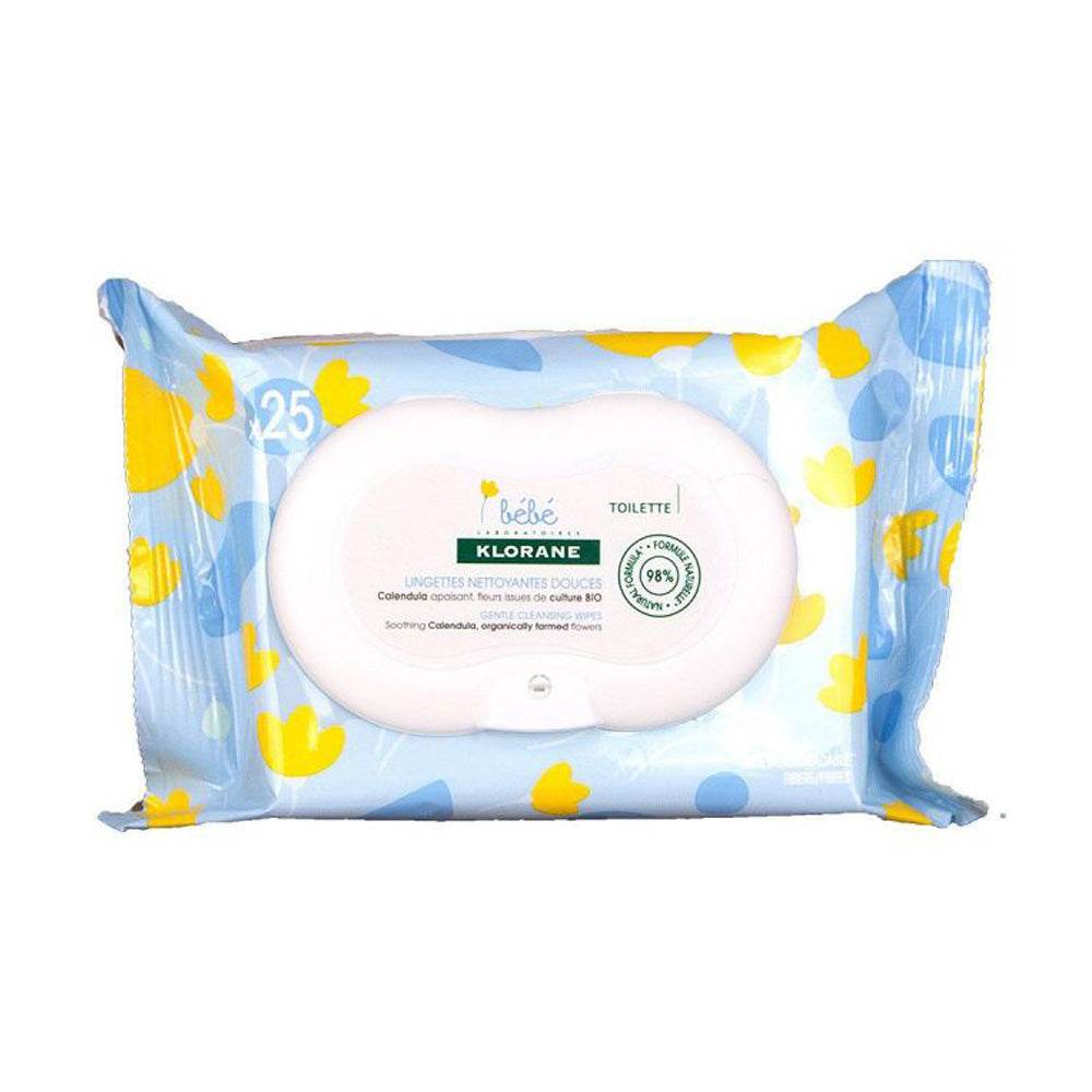 KLORANE Bébé Lingettes Nettoyantes Épaisses 25 Pièces - Calendula BIO