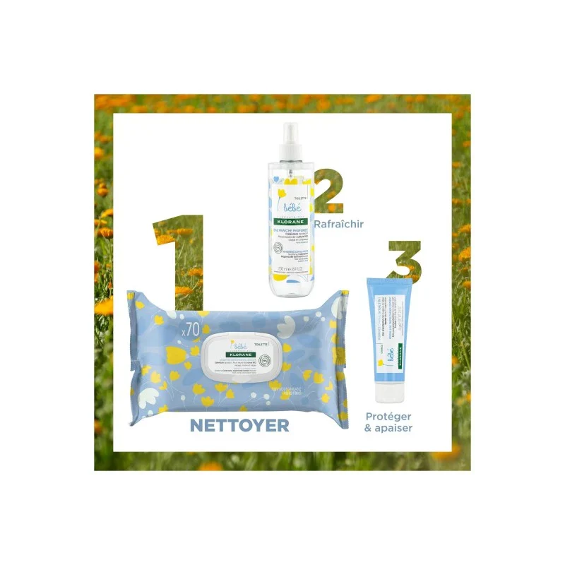 KLORANE Bébé Lingettes Nettoyantes Épaisses 25 Pièces - Calendula BIO - Image 5