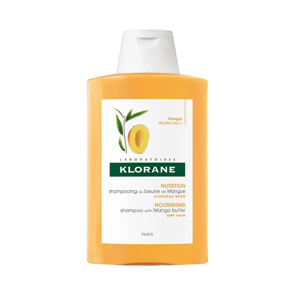 KLORANE Shampooing à la Mangue Cheveux Secs Abîmés Beurre Mangue Nutrition Intense = Trousse Offerte