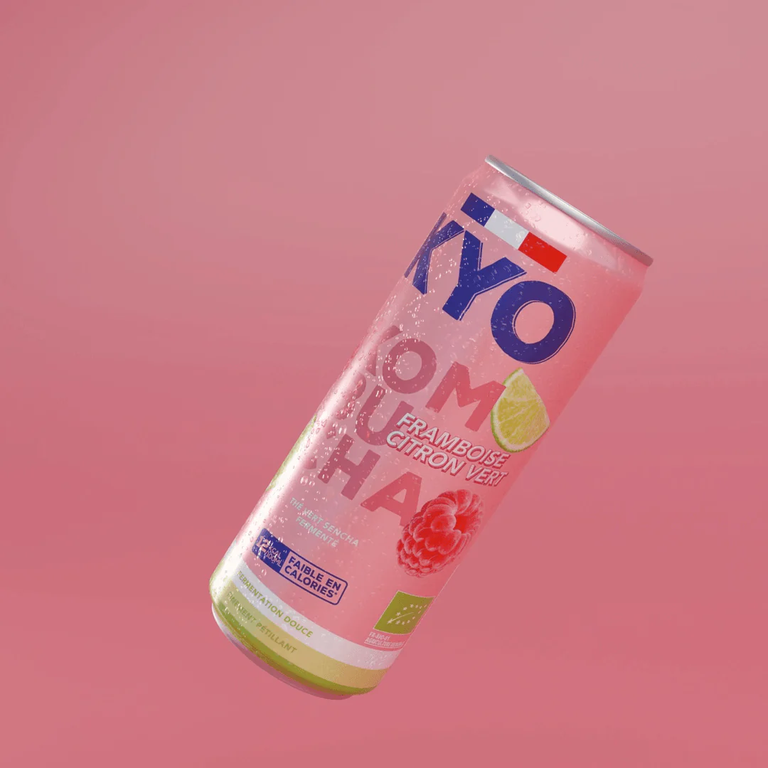 KYO KOMBUCHA Canette 330ml Boisson Fermentée Probiotiques Naturel Rafraîchissant Détox Bien-être Digestif