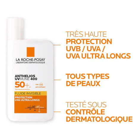 La Roche-Posay Anthelios Shaka Fluide UVMUNE 400+ SPF50 = Hyalu B5 Sérum 10ml Offert Invisible Peaux Sensibles - Image 4