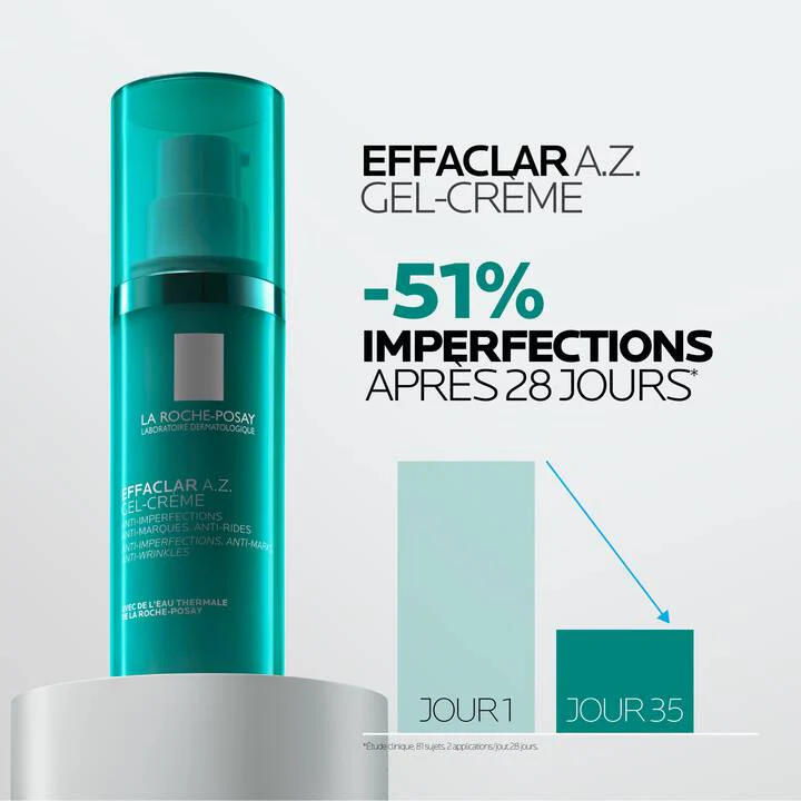 LA ROCHE POSAY Effaclar A.Z Gel-Crème 40ml Soin Anti-Imperfections Ciblé Acné Peau Grasse - Image 8