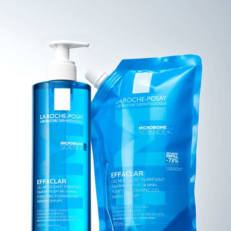 La Roche-Posay Effaclar Eco-Recharge Gel Moussant 400ml - Nettoyant Peaux Grasses Acnéiques - Image 4