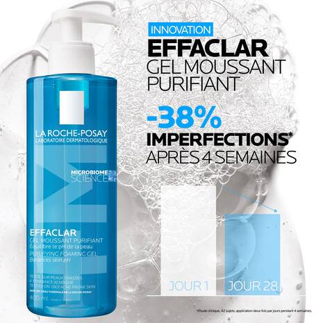 LA ROCHE POSAY Effaclar Gel Moussant Purifiant Zinc PCA Peau Grasse Acné Anti-Imperfections Usage Quotidien - Image 8