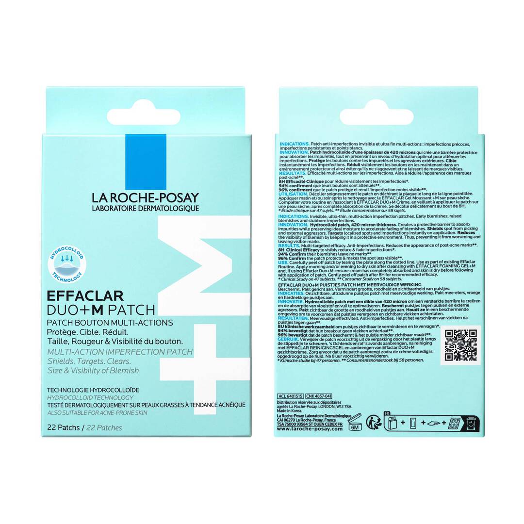 LA ROCHE-POSAY Effaclar Patch Anti-Imperfections DUO+M 22 Patchs Hydrocolloïdes Acné Boutons Cicatrisation Rapide Peaux Grasses - Image 2