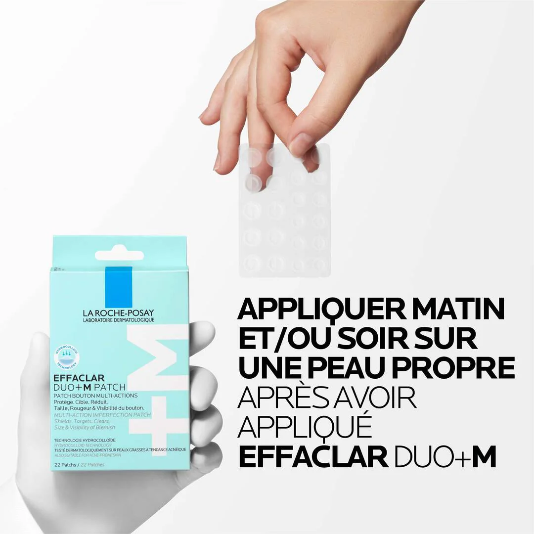 LA ROCHE-POSAY Effaclar Patch Anti-Imperfections DUO+M 22 Patchs Hydrocolloïdes Acné Boutons Cicatrisation Rapide Peaux Grasses - Image 7