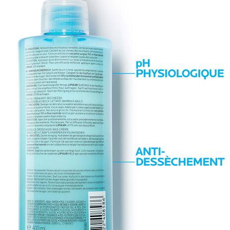 La Roche-Posay Lipikar Surgras Crème Lavante 400ml - Nettoyant Peaux Sèches - Image 5
