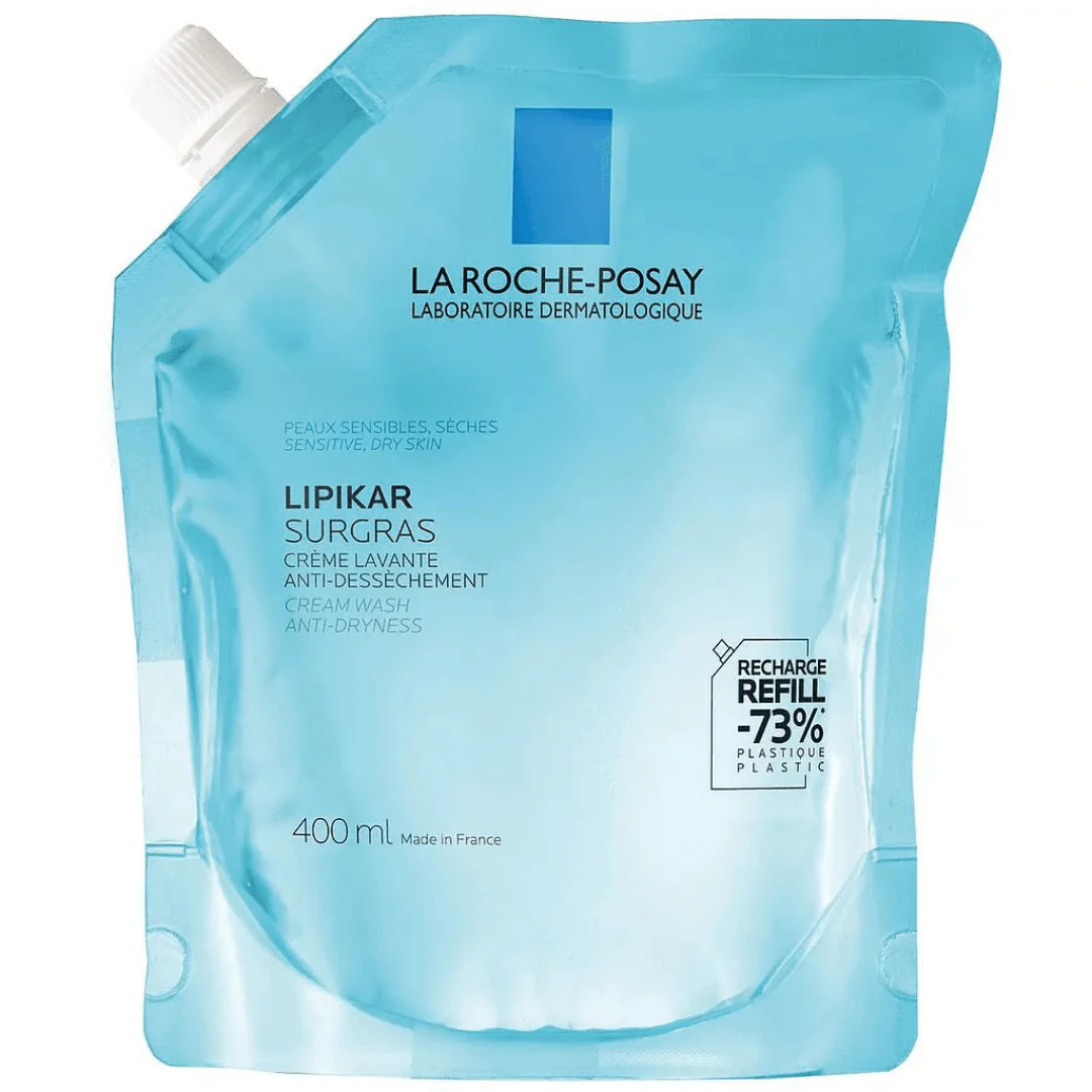 La Roche-Posay Lipikar Surgras Crème Lavante Recharge 400ml - Nettoyant Peaux Sèches
