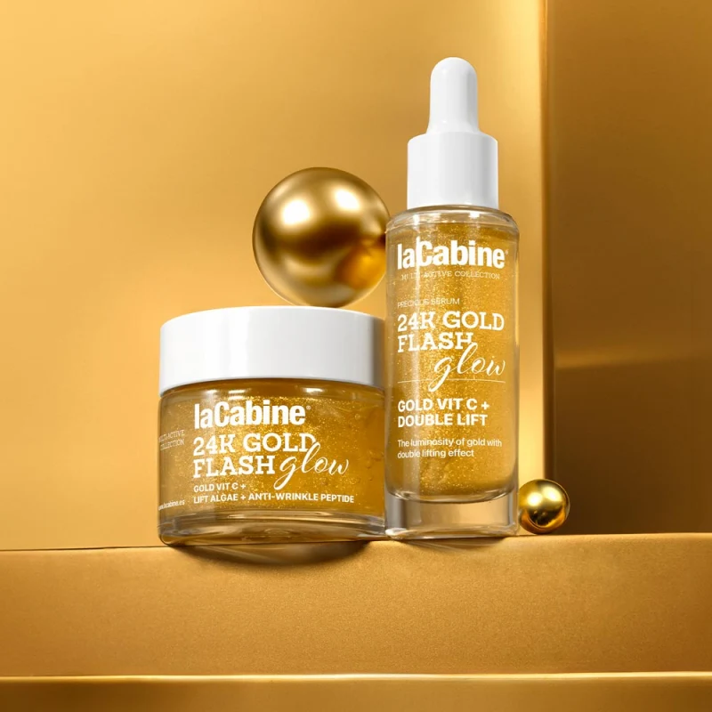LACABINE 24K Gold Flash Glow Gel 50ml Éclat Instantané Or Pur Anti-Fatigue Hydratation Intense Tous Types de Peaux - Image 2