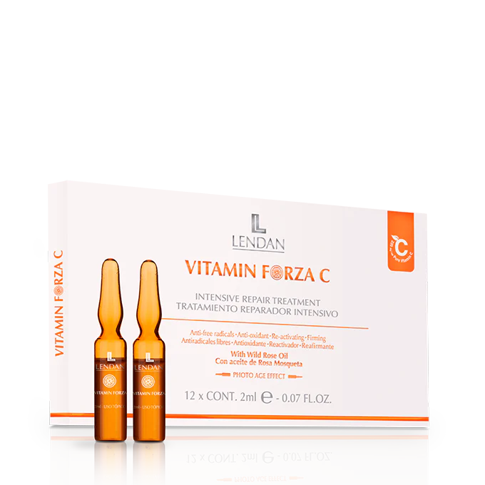 LENDAN Vitamin Forza C Traitement 12x2ml Ampoules Vitamine C Pure Anti-Fatigue Revitalisant Visage Cou