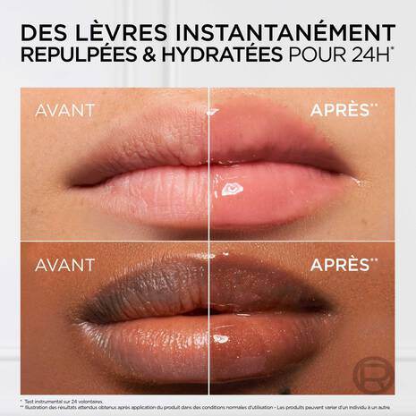 L'ORÉAL PARIS Plump Ambition 485 Wibe O'clock Huile Lèvres Repulpante Acide Hyaluronique Violet Prune Tendance Hydratation Longue Tenue - Image 5