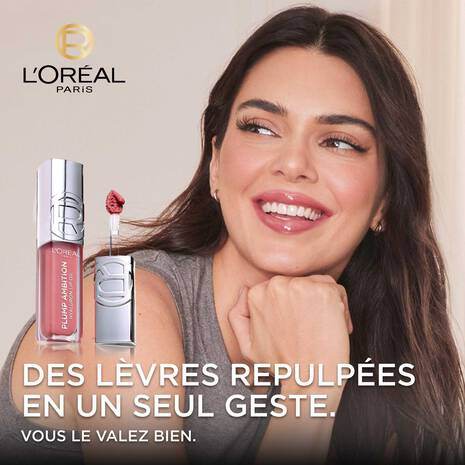 L'ORÉAL PARIS Plump Ambition 490 Berry Jolie Huile Lèvres Repulpante Acide Hyaluronique Naturel Hydratation Longue Tenue - Image 3