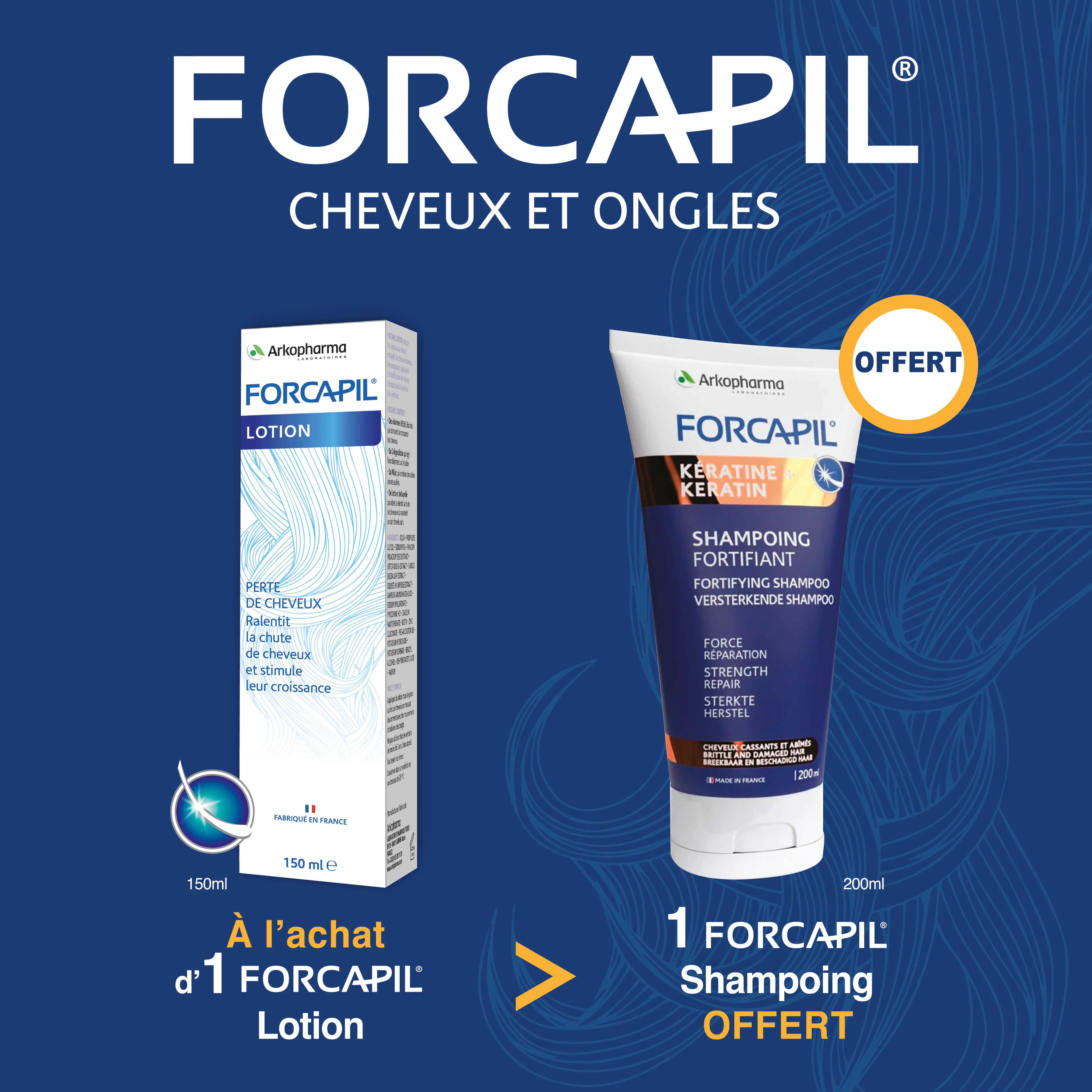 Forcapil Pack Lotion Anti-Chute + Shampooing Énergisant Offert Repousse