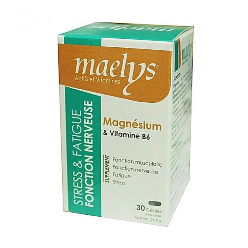 Maelys Magnésium Et Vitamine B6 Stress Et Fatigue 30 Gélules