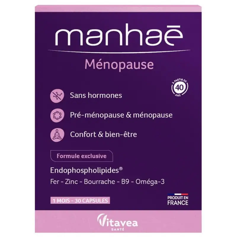 MANHAE Ménopause 30 Capsules Complément Alimentaire Confort Ménopause