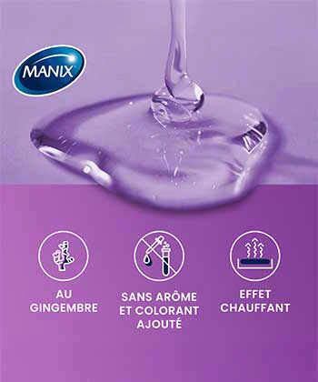 MANIX Gel Massage Stimulant 200ml Gingembre Effet Chauffant Sensuel Compatible Préservatifs Base Eau - Image 3