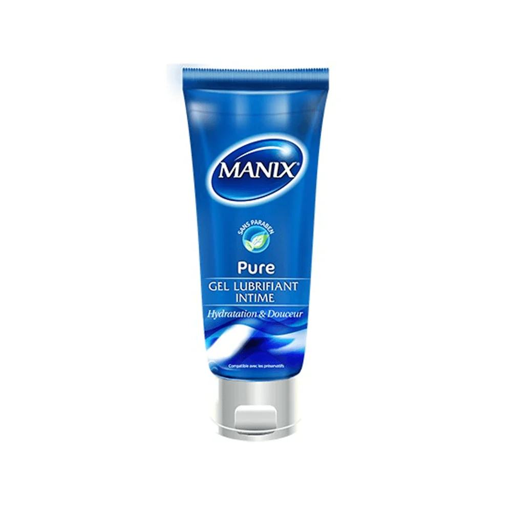 MANIX Pure Gel Lubrifiant Intime Base Eau Hypoallergénique Sans Parfum Compatible Préservatifs Douceur Extrême