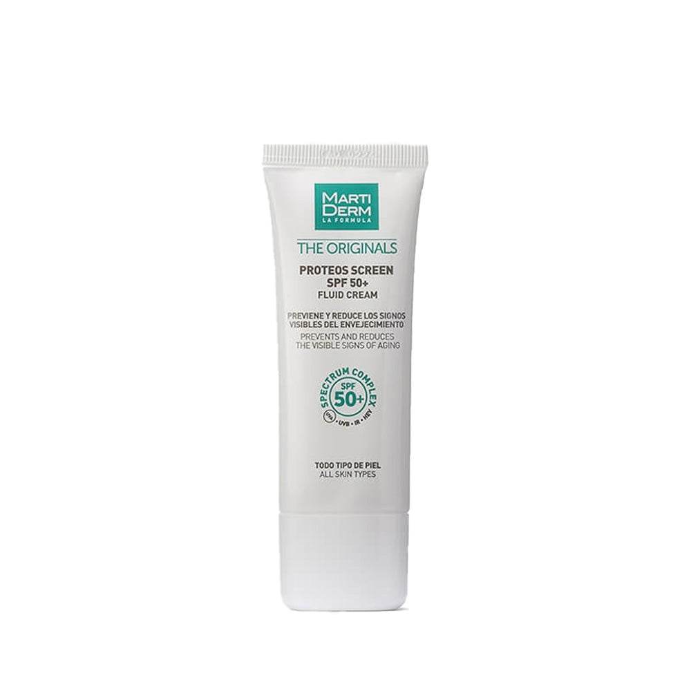 MARTIDERM Proteos Screen Fluid Cream SPF50+ 40ml - Crème Solaire Anti-Âge Protéoglycanes