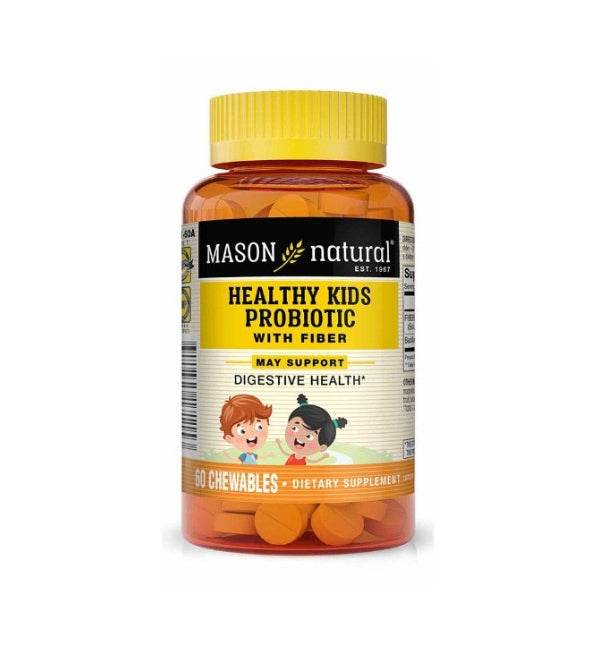 Mason Natural Healthy Kids Probiotic with Fiber 60 Tablets - Probiotiques Fibres Enfants Digestion Immunité