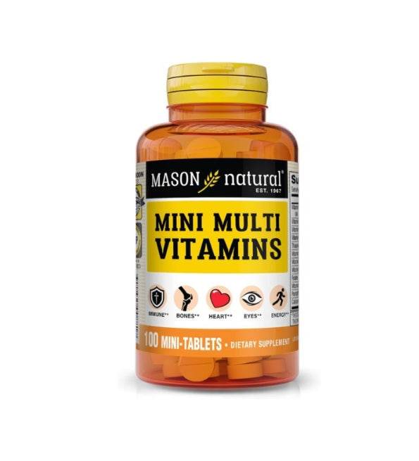 Mason Natural Mini Multivitamins 100 Mini-Comprimés - Multivitamines Complètes Énergie Immunité