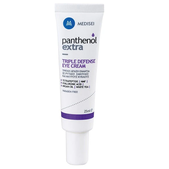 MEDISEI Panthenol Extra Crème Triple Défense Yeux 25ml Anti-Rides Cernes Poches