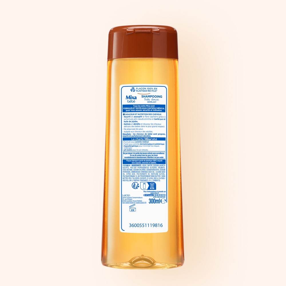 MIXA Shampooing Démêlant Très Doux Karité 300ml Soin Capillaire Hypoallergénique Cheveux Emmêlés Bébé Enfant Beurre Karité Formule Douce - Image 2