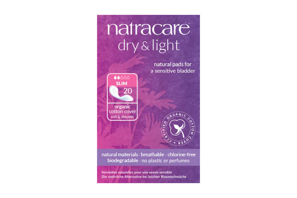 NATRACARE Serviette Dry & Light Pour Légère Incontinence 20 Unités Protection Discrète Bio Coton Naturel