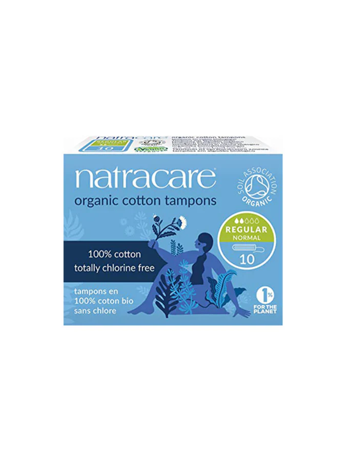 NATRACARE Tampons Régulier Sans Applicateur 10 Unités Protection Hygiénique Bio Coton Naturel