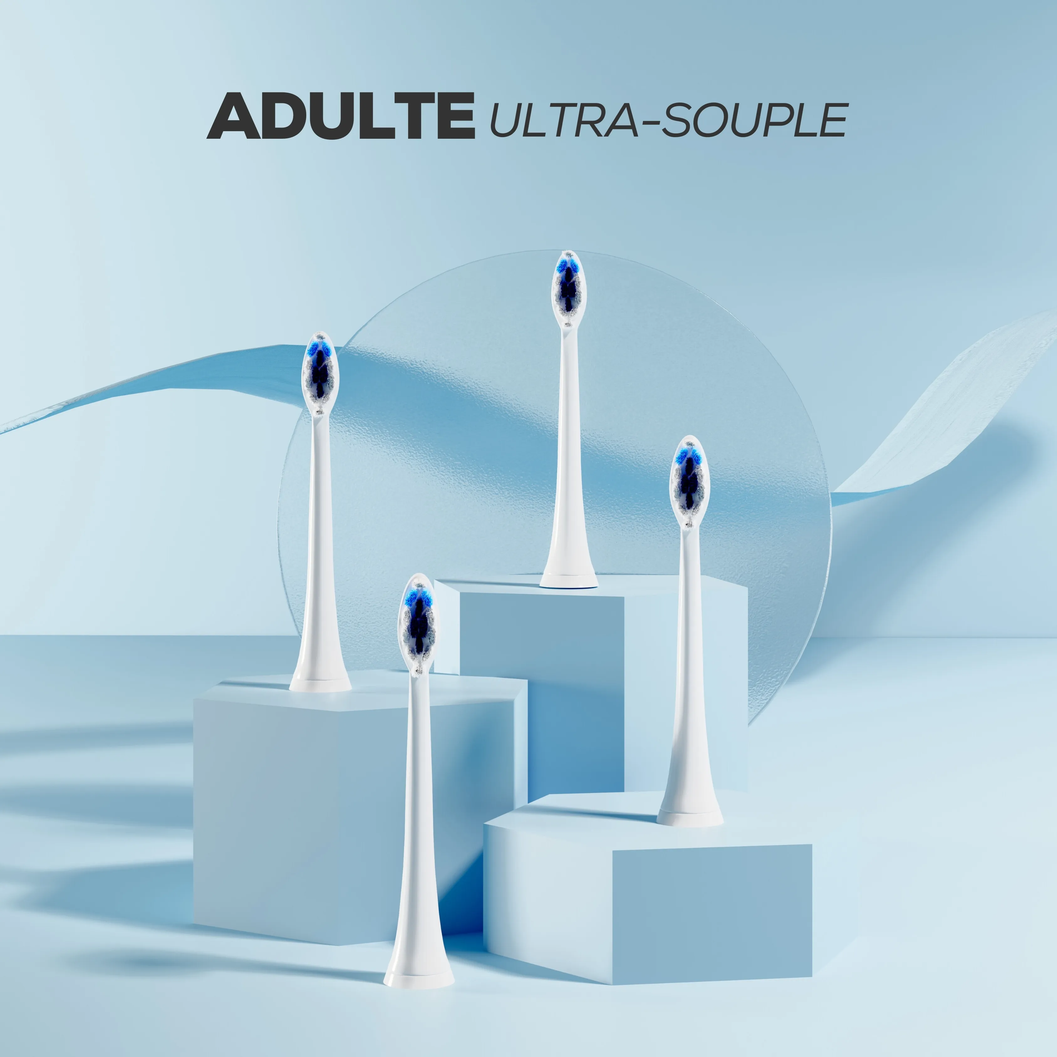 NEOPULSE Recharge 4 Têtes Brosse à Dents Ultra Souples Blanc Nettoyage Doux Gencives Sensibles - Image 2