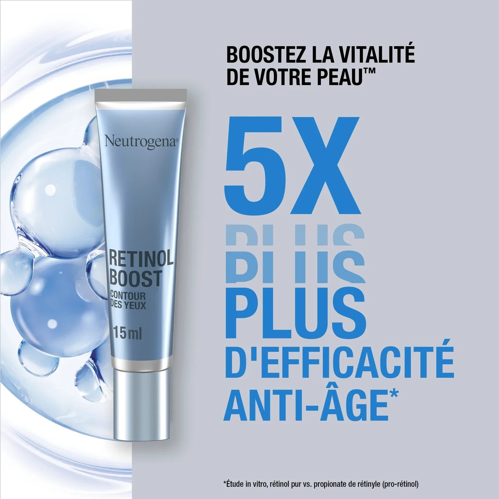 NEUTROGENA Retinol Boost Eye Cream 15ml Crème Yeux Anti-Rides Raffermissante Cernes Poches - Image 2
