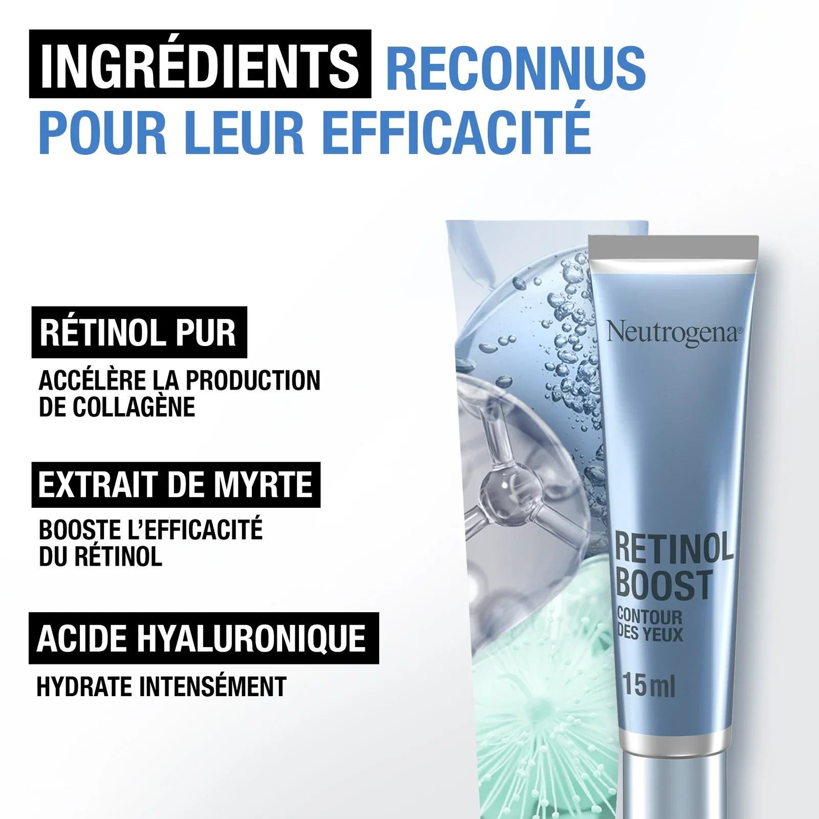 NEUTROGENA Retinol Boost Eye Cream 15ml Crème Yeux Anti-Rides Raffermissante Cernes Poches - Image 3
