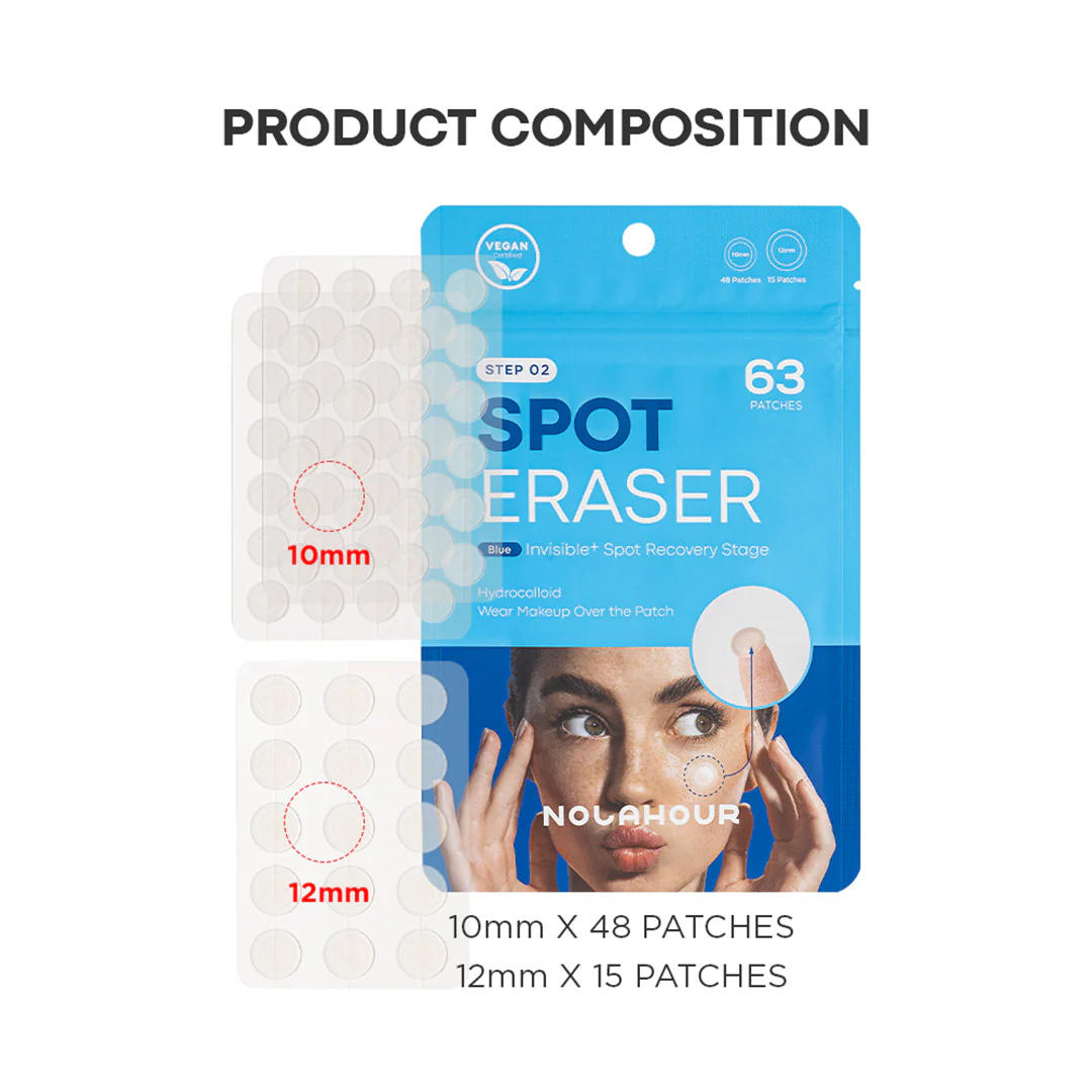 NOLAHOUR Spot Eraser Blue Step02 63 Patchs Anti-Acné Traitement Intensif Boutons Inflammation - Image 5