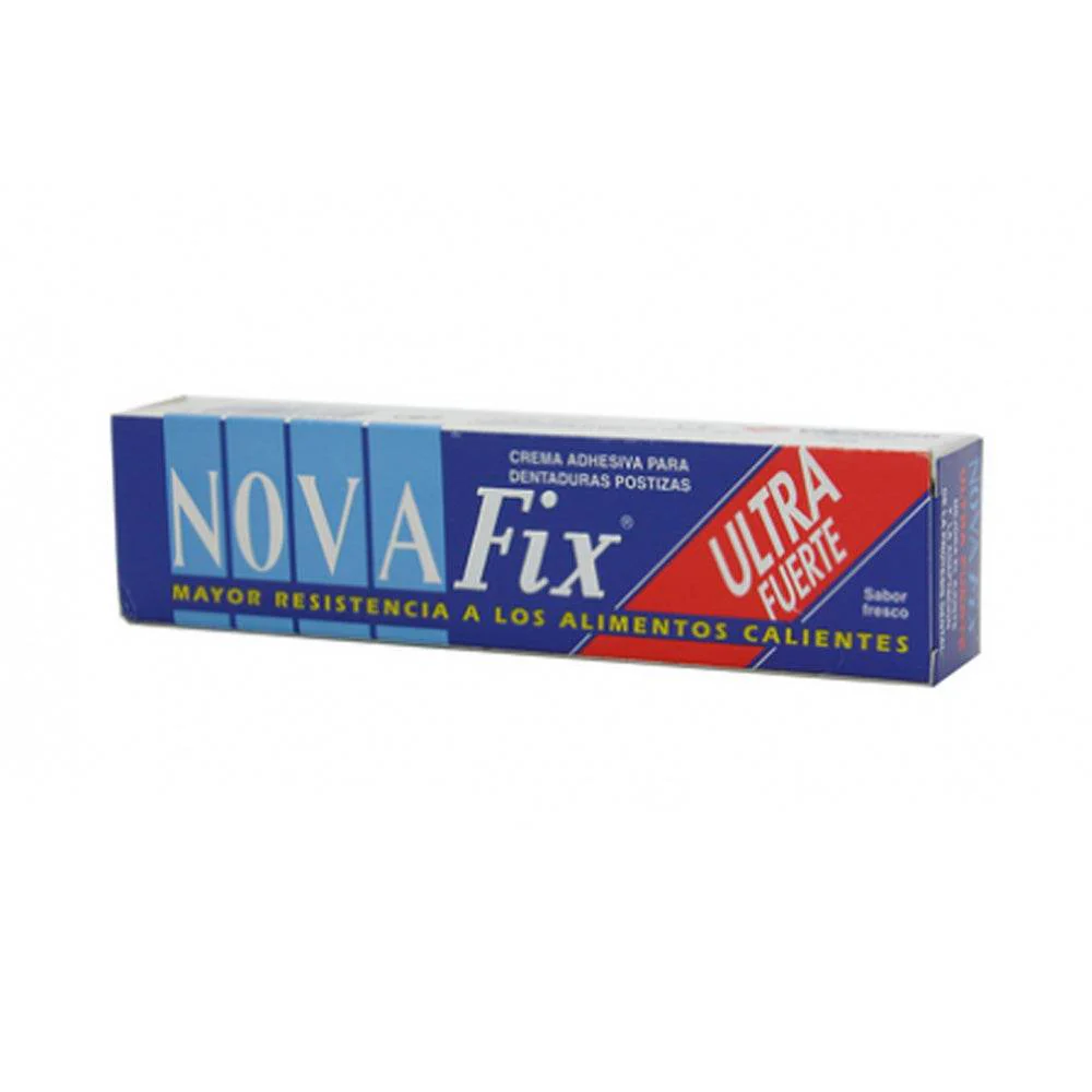NOVAFIX Crème Adhésive Ultra Fort 50g Prothèse Dentaire Fixation Maximum Longue Durée Résistance Chaud Froid Confort
