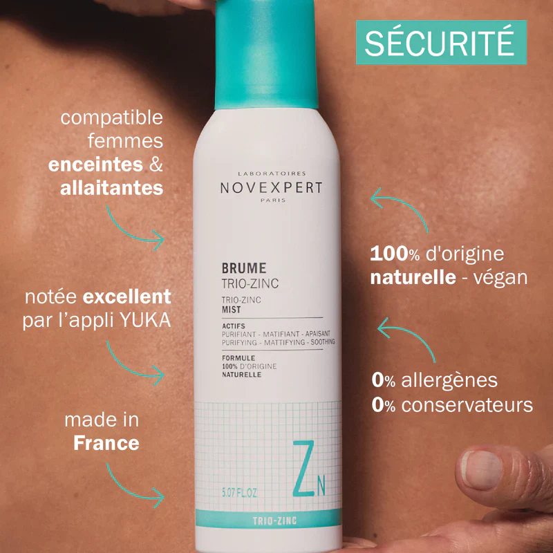 Novexpert Brume Trio-Zinc 150ml Purifiante Anti-Imperfections Peaux Grasses Acnéiques - Image 6