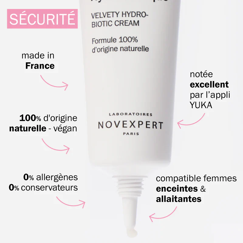 Novexpert Crème Douceur Hydro-Biotique Peau Sensible 30ml Microbiote Cutané Apaisante - Image 4