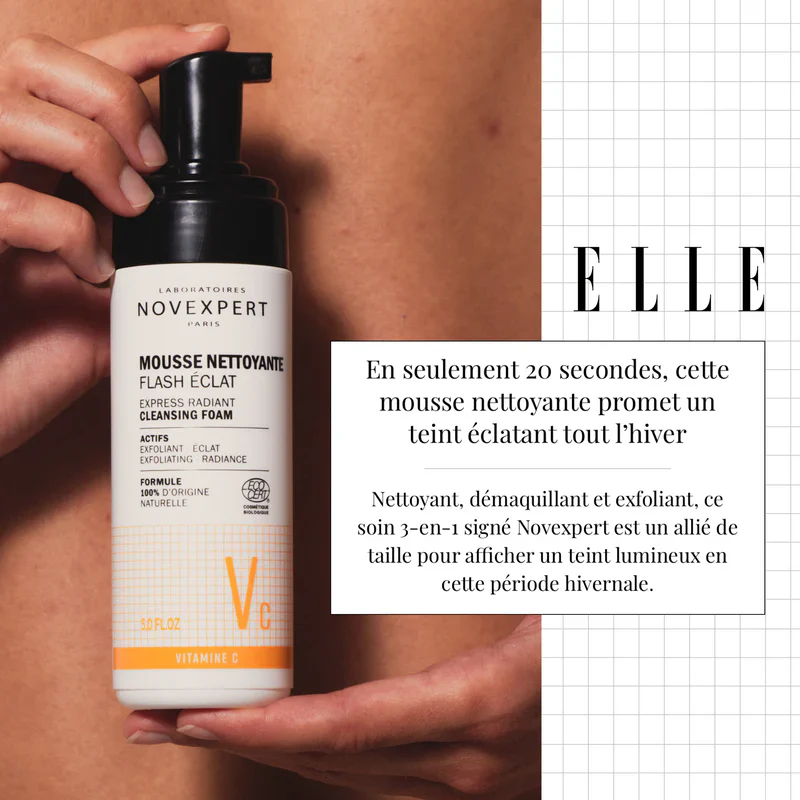 Novexpert Mousse Nettoyante Flash Éclat Vitamine C 150ml Démaquillant Exfoliant x 2 Duo Pack - Image 10