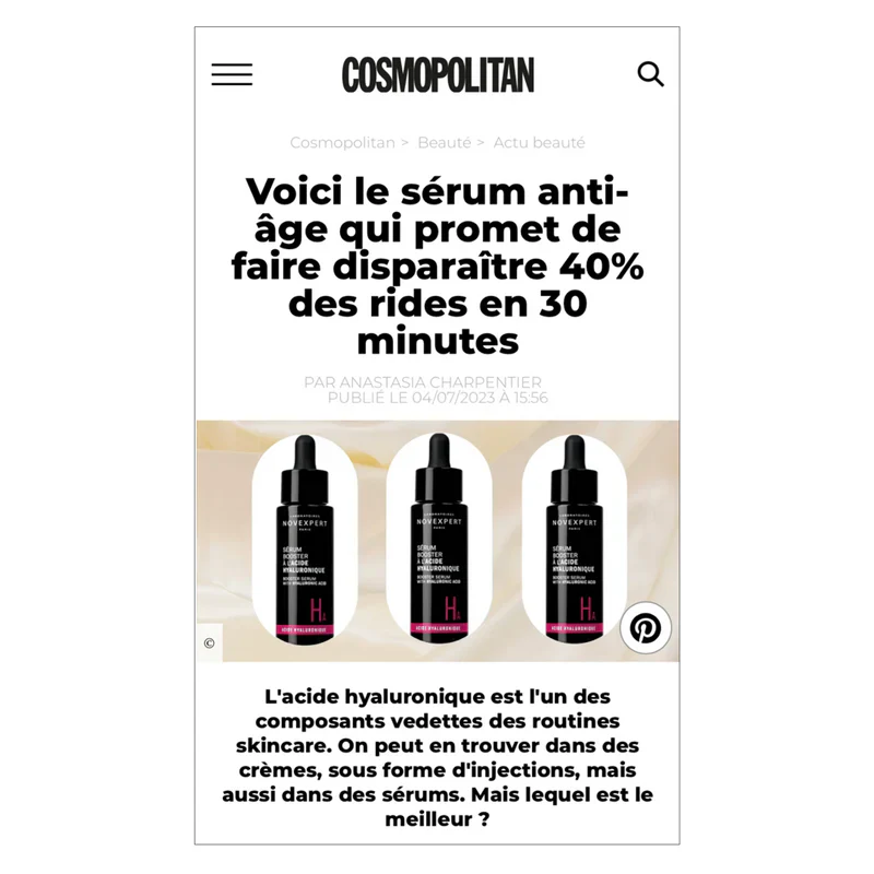 Novexpert Sérum Booster Acide Hyaluronique 30ml Hydratant Anti-Âge Concentré - Image 9